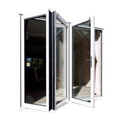 Double glaze fireproof industrial folding door bifold exterior patio garage door on China WDMA