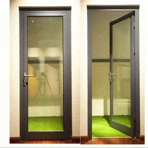 Double glazed aluminium glass hinged door design garden swing french door exterior hinges door on China WDMA