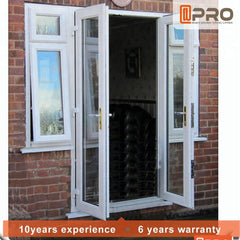 Double glazed aluminium glass hinged door design garden swing french door exterior hinges door on China WDMA