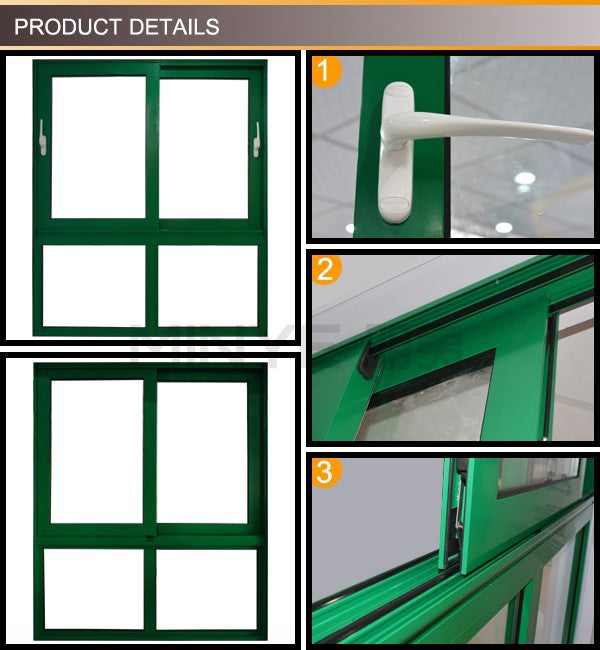 Double glazed glass acoustic windows with sliding lift open window on ...