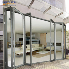 Double glazing lowes bi fold door/Accordion aluminum glass patio exterior bifold door on China WDMA