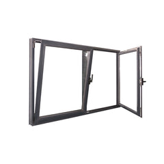 Double leaf anti-theft aluminium windows with tilt turn open for commerical office on China WDMA