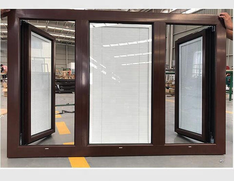 European Standard bay bow windows soundproof thermal break aluminum fixed corner glass windows with blinds built for commercial on China WDMA