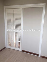 European style interior wood plantation shutter louvre 63/89/114mm slats for bi-fold and sliding door on China WDMA