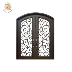 Export low french single/double exterior wrought iron doors NTED-105Y on China WDMA