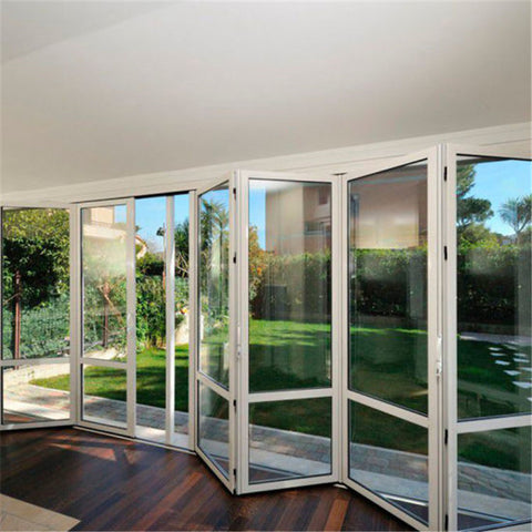 Exterior aluminium folding door bi fold patio glass screen door prices on China WDMA