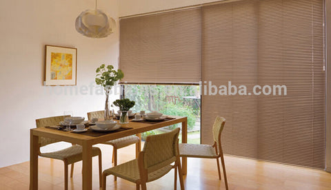 Factory direct-sale Hollow glass windows faux wood blind rolling shutter wooden venetian blind on China WDMA