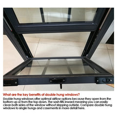 Factory double hung vs single windows commercial aluminum window frames on China WDMA