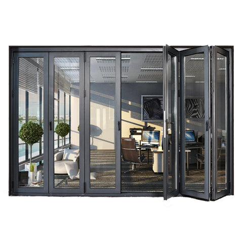 Factory price aluminium PVC folding glass door on China WDMA