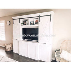 Farmhouse rustic modern bedroom insulated sliding barn door kit for Wardrobe Closet TV Stand media console on China WDMA