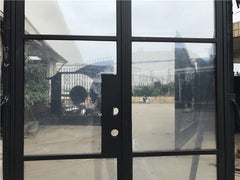 Fashion Black Frame Glass Panel Iron Interior French Door on China WDMA