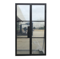 Fashion Black Frame Glass Panel Iron Interior French Door on China WDMA