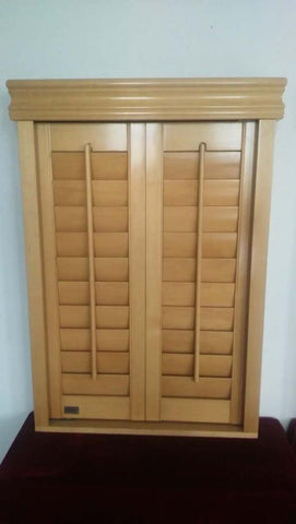 Fashion Stype For Doors And Windows New Cheap Wooden Slat Plantation Shutter Lovre Blinds on China WDMA