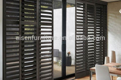 Fashionable 89mm Wood/PVC Louver Sliding Shutter Door for Indoor Seperation on China WDMA