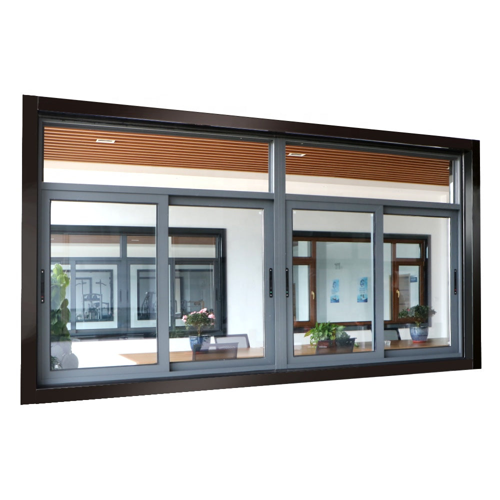 Fashionable aluminum 4 panel sliding window with frosted glass on Chin ...