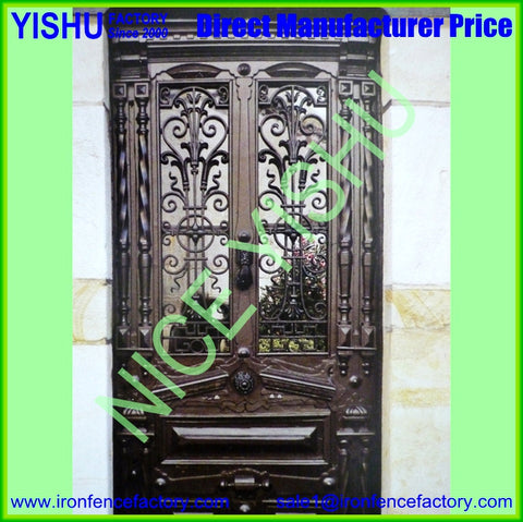 Forged Wrought Iron Security Single Entry Doors on China WDMA