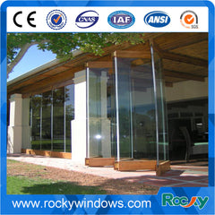 Frame or frameless optional sliding folding glass partitions door for office on China WDMA