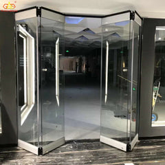 Frameless glass folding door system aluminium sliding folding door hardware on China WDMA
