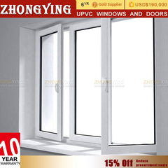 French Exterior Upvc Eco-friendly Plastic Window Kinbon Frame Soundproof House White Hinx Pretty Shutter Hung And Pvc Door on China WDMA