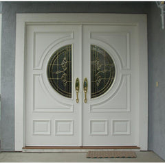French exterior front teak wood main door white carving design on China WDMA