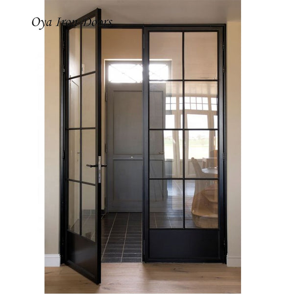French patio iron doors designs with glass inserts on China WDMA