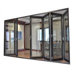 French style aluminum bi folding window and door aluminium bi-fold foldable glass doors on China WDMA