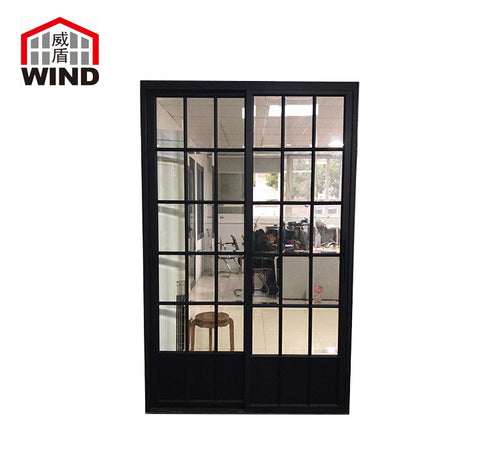 French style horizontal narrow frame customized color double glass sliding aluminium windows and doors with grill design on China WDMA