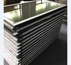 Gaoming Triple sliding door aluminum clad wood folding lift sliding doors/aluminum window and door on China WDMA