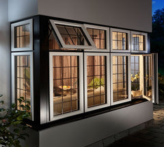 Gaoming german casement windows/aluminum casement window/opaque window electric prices on China WDMA