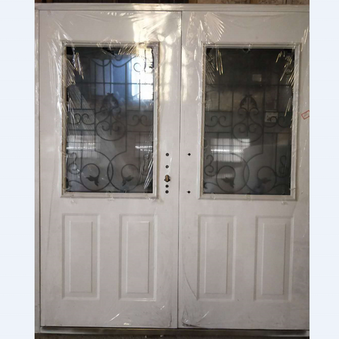 Glass doors metal frame double pane tempered glass steel doors on China WDMA