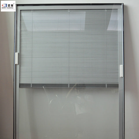 Guangzhou factory double glazing glass blind built inside louver window and door aluminum venetian blinds on China WDMA