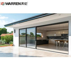 Warren 72x80 Sliding Aluminium Triple Glass White Double Wide Modern Door Patio