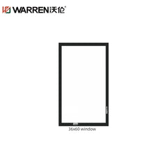 Warren 34x48 Inward Opening Aluminium Frosted Glass Black Triple Pane Window For Home