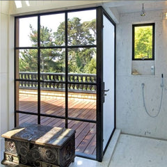 WDMA Slim Tempered Glass Swing Doors For New Model House Windows Steel Glass Shower Door