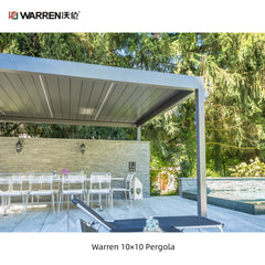 Warren 10x10 outdoor louvered roof pergola with aluminum alloy