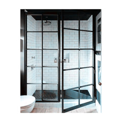 WDMA Hotian Brand Double Glass Wrought Iron Front Double/ Single Casement Doors