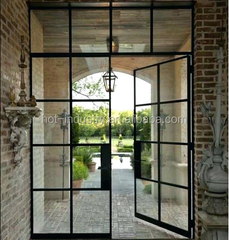 WDMA exterior iron french doors windows steel framed glass doors