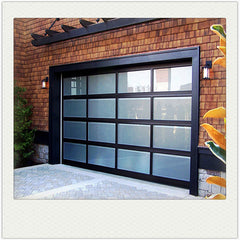 China WDMA Aluminum alloy material clear glass new black sectional panel garage door