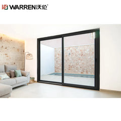 Warren 144x96 Sliding Aluminium Full Glass Black Wide External Door Automatic Blinds