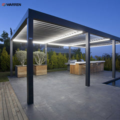 Warren 10 x 10ft custom heavy-duty windproof green metal roof outdoor pergola