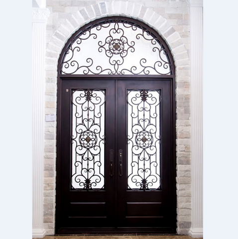 WDMA  Best Quality Arch Top Steel Doors Used Exterior Wrought Iron Gates