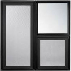 WDMA Black Aluminum Double Pane Sliding Windows