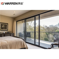 Warren 48x80 Sliding Aluminium Fixed Glass Brown Recessed Exterior Door in Stock