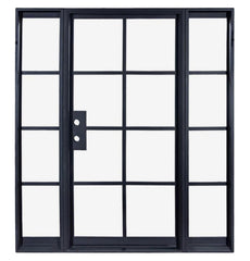 WDMA  Home entry security steel wrought iron french double doors with glass french exterior door