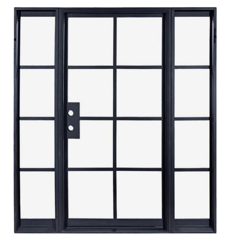 WDMA  China Manufacturer Swing Open Exterior Black Metal French Doors Panel Exterior Commercial Glass Door