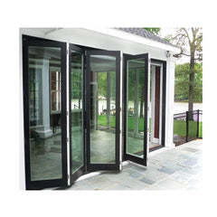 Prefab House Horizontal Aluminium Entry Door Frame Aluminum Balcony Bi Folding Door