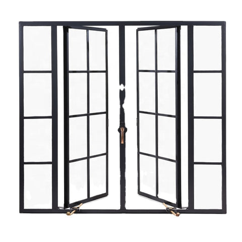 WDMA Home Exterior Wrought Iron French Door Durable Reinforced Metal Doors With Competitive Price