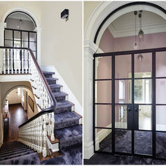 WDMA  Custom Interior Door French Style Iron Door for Private House