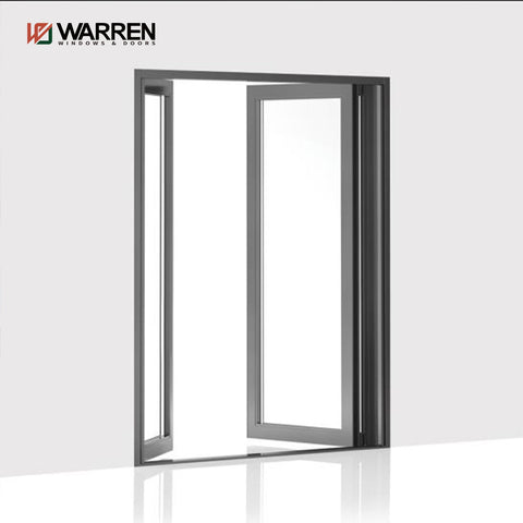 Customized Manufacturer Direct Sales Aluminum Glass French Door Asymmetric Design Openable Side Lite Aluminum Glass Door