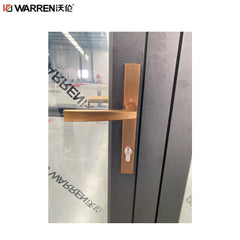 Warren 24x96 French Aluminium Tempered Glass Black Prehung Interior Door Entrance